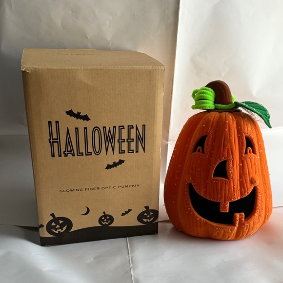 Fiber Optic Avon Glowing Pumpkin Decoration - Tested, Original Box, Vintage 2002 - Picture 3 of 16